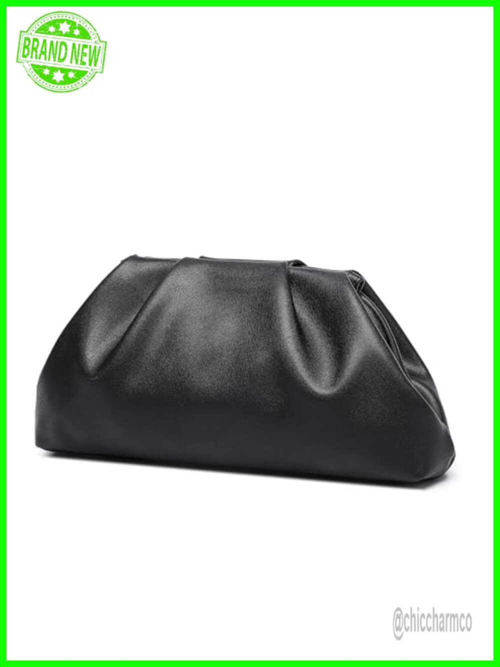Soft PU Leather Clutch with Magnetic Closure and Chain Strap for Formal Evening
